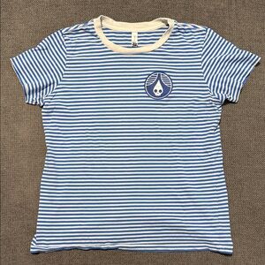 Blue and White Striped Kids Shirt